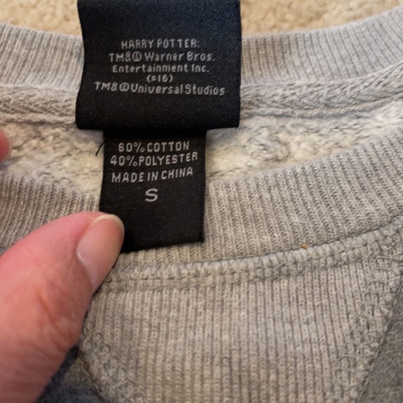 Slytherin Universal Studio Gray Crewneck Pullover Sweatshirt Spellout-Small - Picture 8 of 8